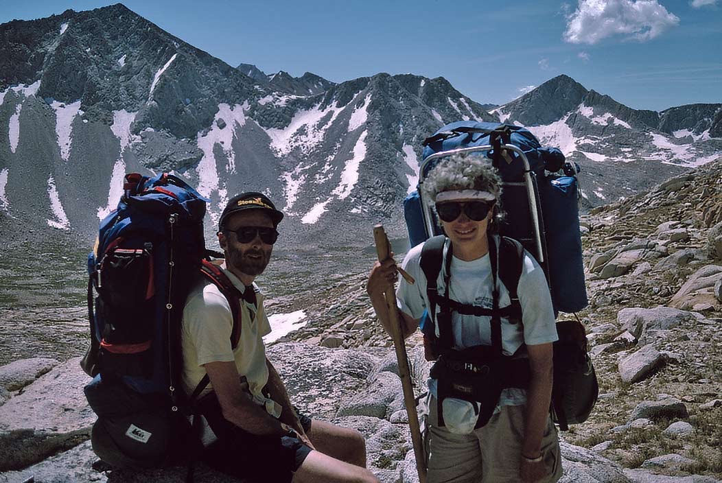 1993CA0517 ©Tim Medley - Flint and Phyllis, Gabbot Pass 12,270, John Muir Wilderness, CA