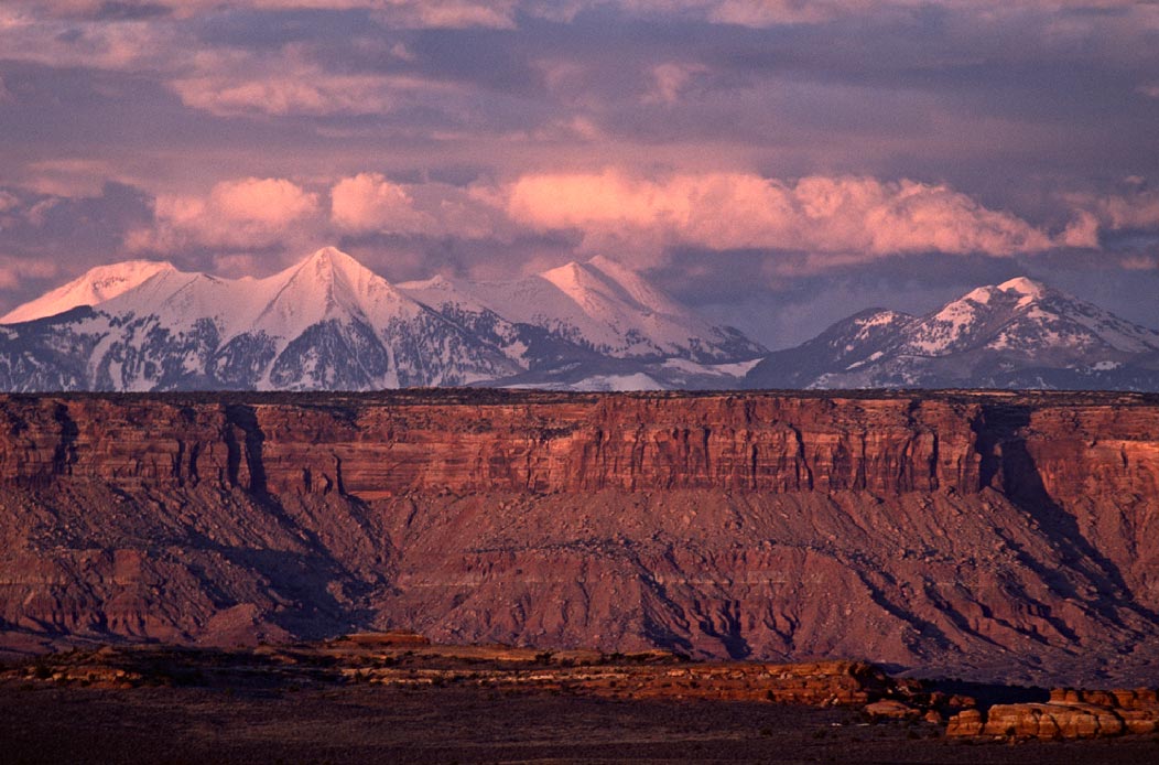 198701924 ©Tim Medley - Sunset, La Sal Mountains, The Needles, Canyonlands National Park, UT